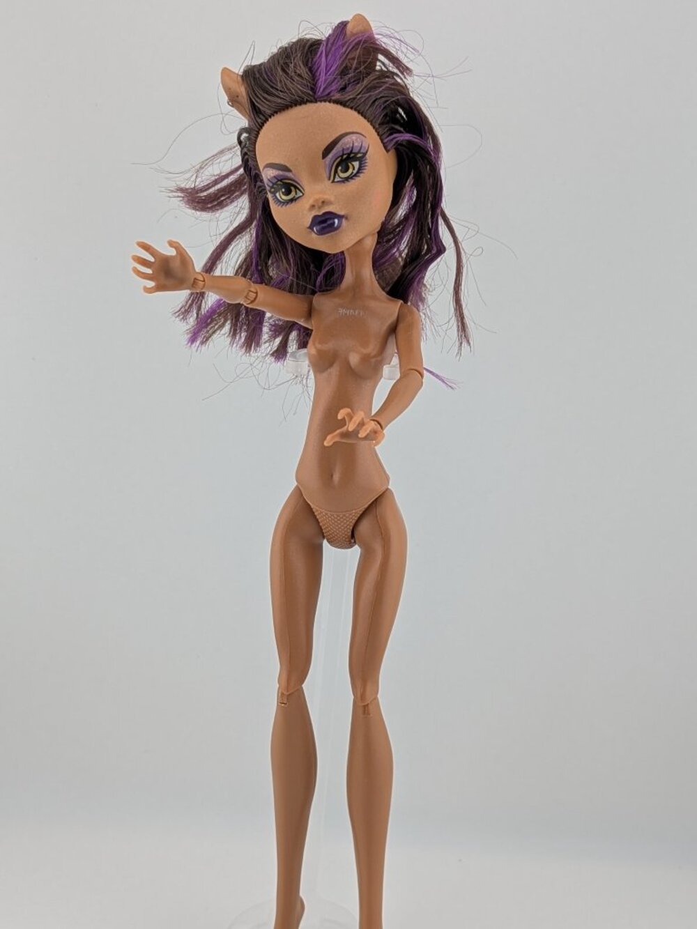 Monster High Clawdeen Wolf G1 Doll 2008 Mattel Nude Incomplete